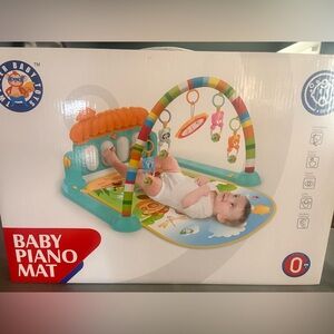 Colorful Baby Play Gym with Piano and Hanging Toys